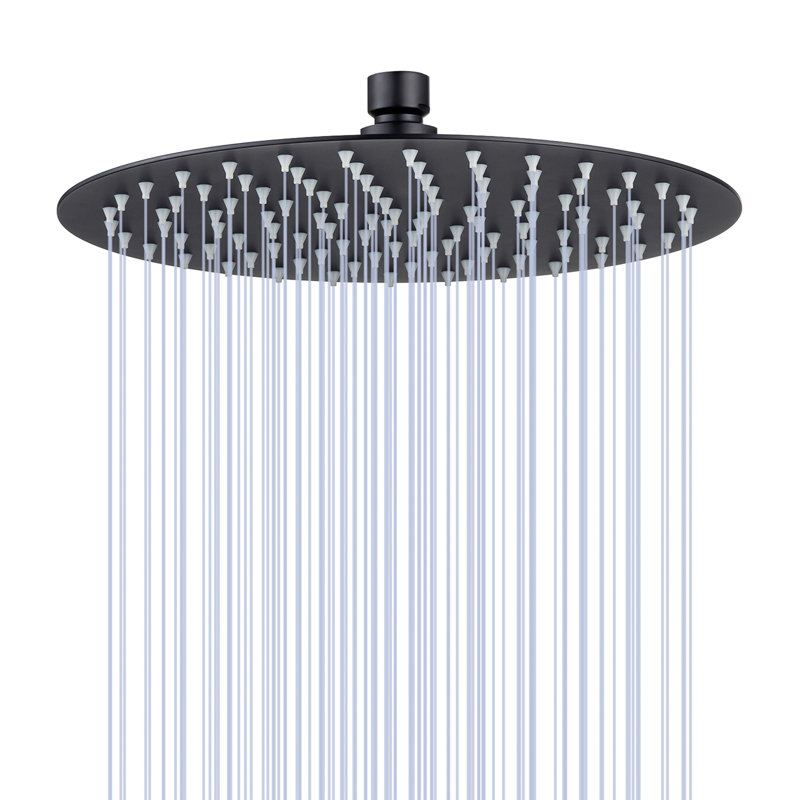Pomme de douche fixe Rain, Noir mat