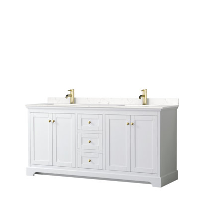 Avery 72'' Double Bathroom Vanity with Marble Top