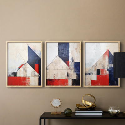 Barn Americana  Series  XIX  -Set Of 3 Framed Giclee Prints -Ready to Hang