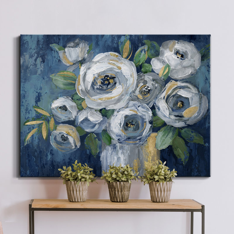 " Indigo Touch Of Gold ", 40" H x 30" W 