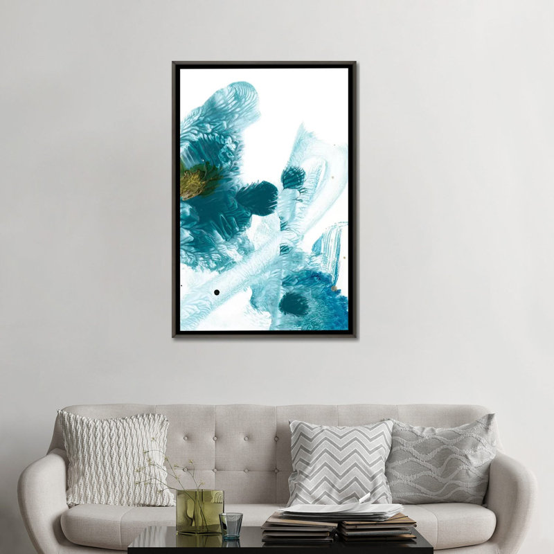 «Stardust Abstract II» par Ethan Harper - reproduction d'art, H 48 po x l 32 po x P 1,5 po, Toile avec cadre gris