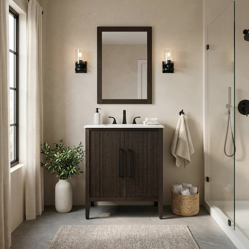 30 inch Single Bathroom Vanity, Chocolate Oak