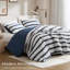 Édredon très grand / très grand teint, avec rayures horizontales, style intérieur, texture froissée douce, rembourrage, dossier lisse, édredon 3 pièces de luxe lavable à la machine, style intérieur contemporain, look,