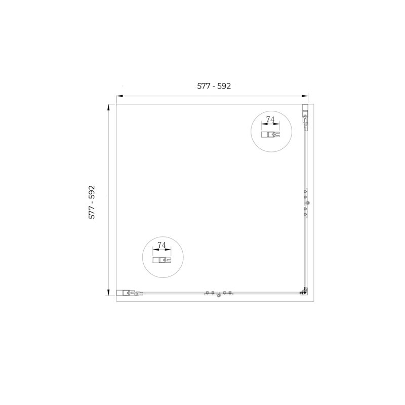 Giarrusso Rectangle Walk In Shower Enclosure - 60 X 60 Cm
