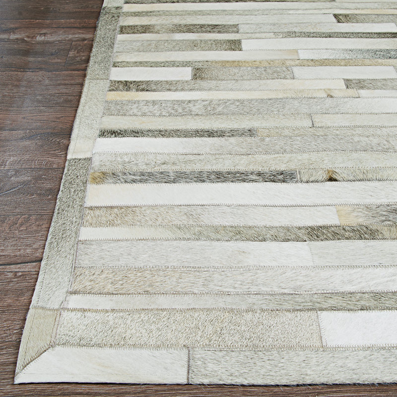 Tapis rayé gris ivoire Malbork, Rectangle 2 pi x 4 pi