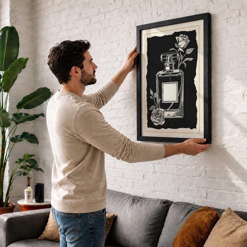 Elegance Botanical - Framed Print, A2 - 59.4 x 42.0 cm, Walnut