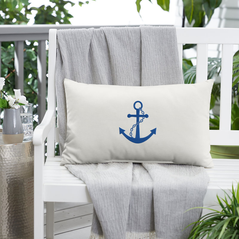  Ancre de coussin brodé lombaire intérieur / extérieur Sunbrella