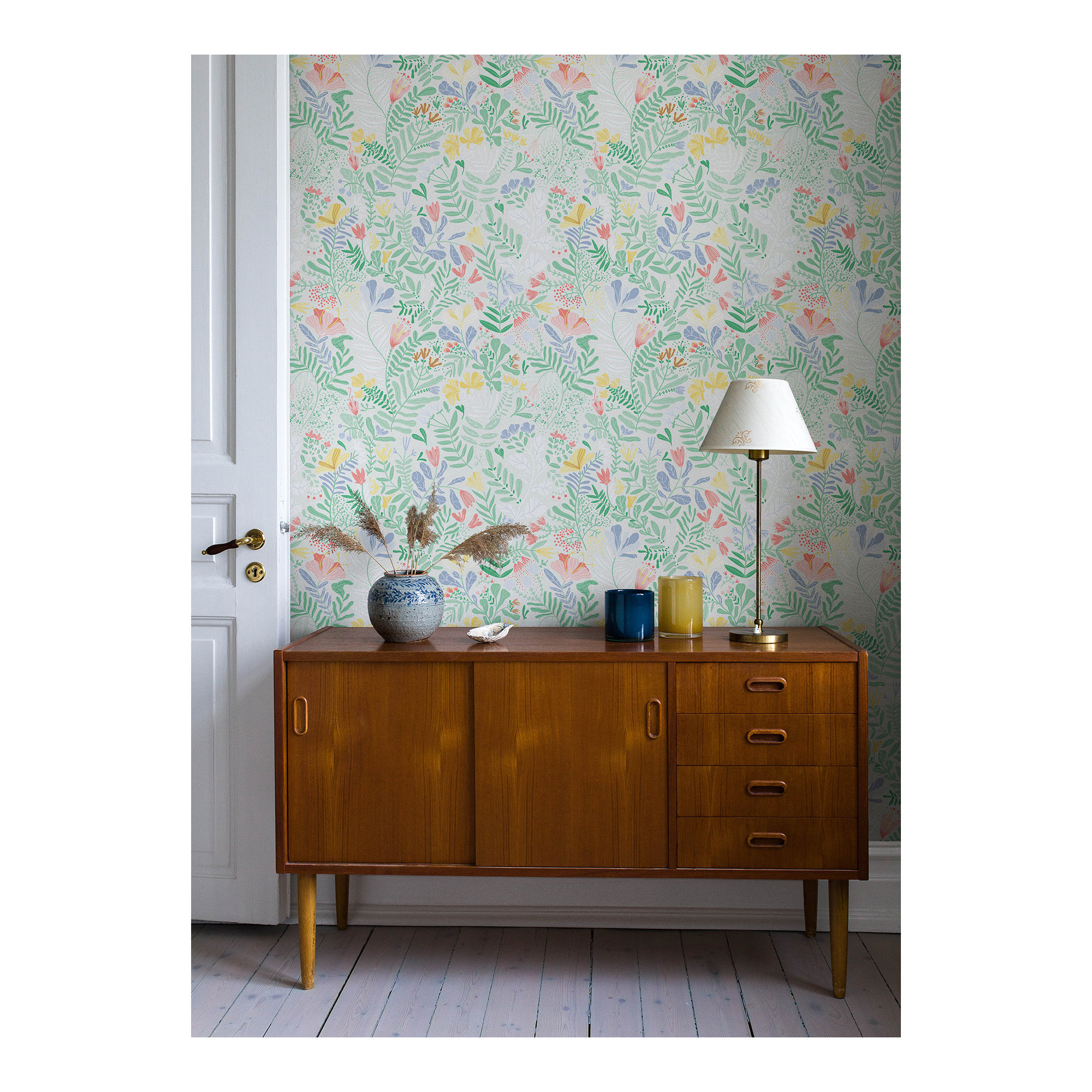 Kathryn Wallpaper, Pink/Green