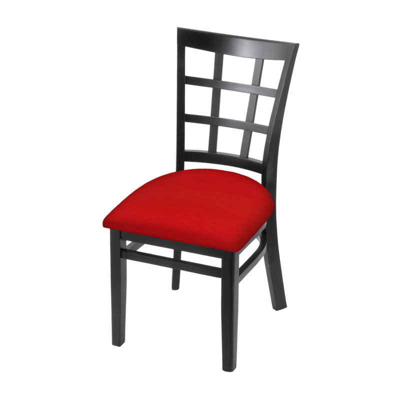 Hampton 18'' H Upholstered Beech Side Chair, Black, Canter Red