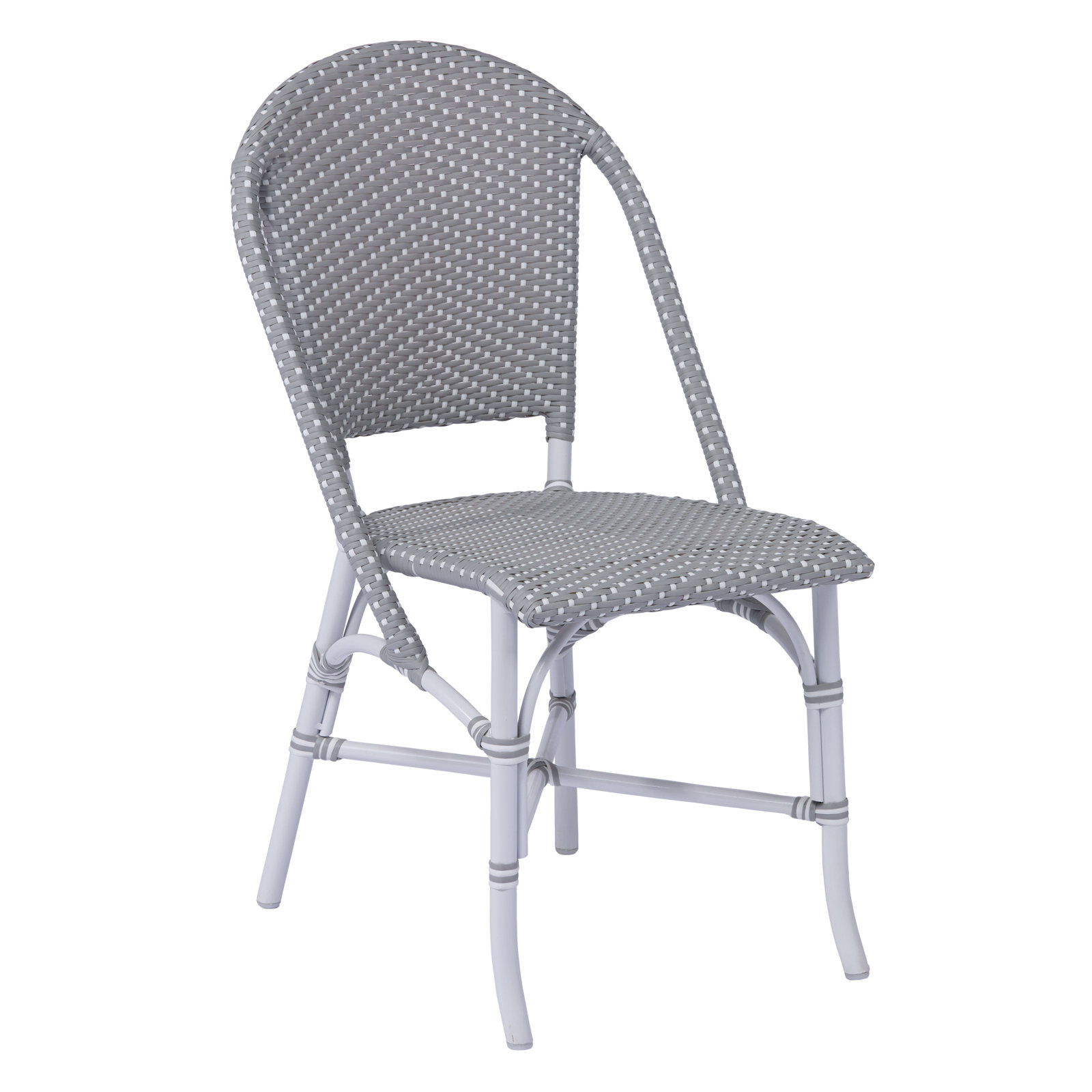Sofie Outdoor Dining Side Chair, Gray with White Dots