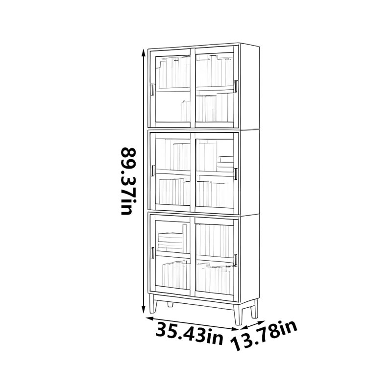 Ethelyn, 89.37" H x 35.43" W x 13.78" D