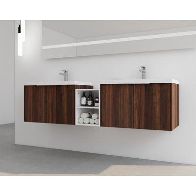Meuble-lavabo 72 po à fermeture en douceur avec lavabo