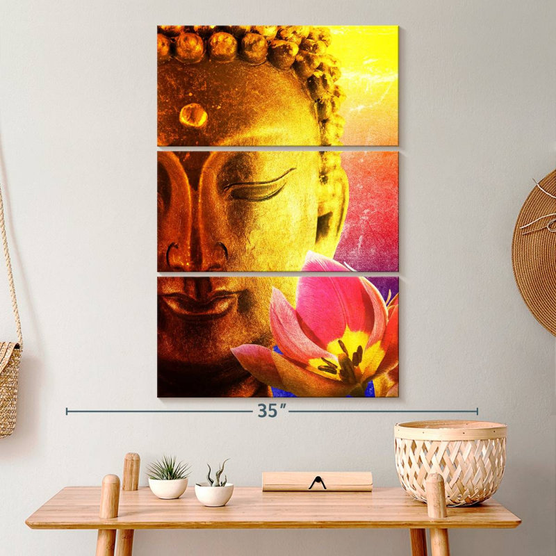 Superbe impression sur toile de Bouddha, H 20 po x l 32 po x P 1,25 po