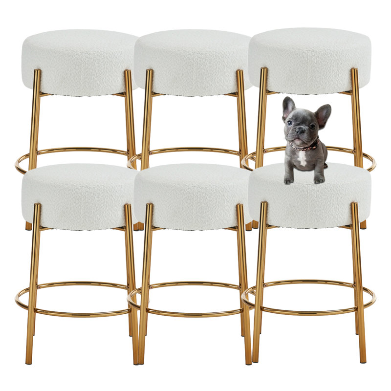 Tabourets de bar rembourrés 24 po Modern, Crème