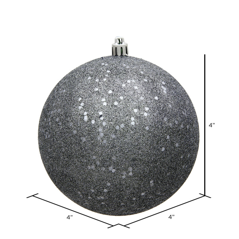 Ornement boule 4 po, Paillettes étain