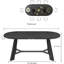 Table de salle à manger 70,86 "pour 6 à 8 personnes, table de cuisine en bois, table de salle à manger rustique avec pieds fuselés robustes, table de cuisine pour la maison et le salon (noir)-362361395