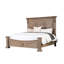 Grand lit en bois massif avec tête de lit en chêne patiné, poteaux et détails remarquables pour la finition de la chambre à coucher, tête de lit au design exceptionnel