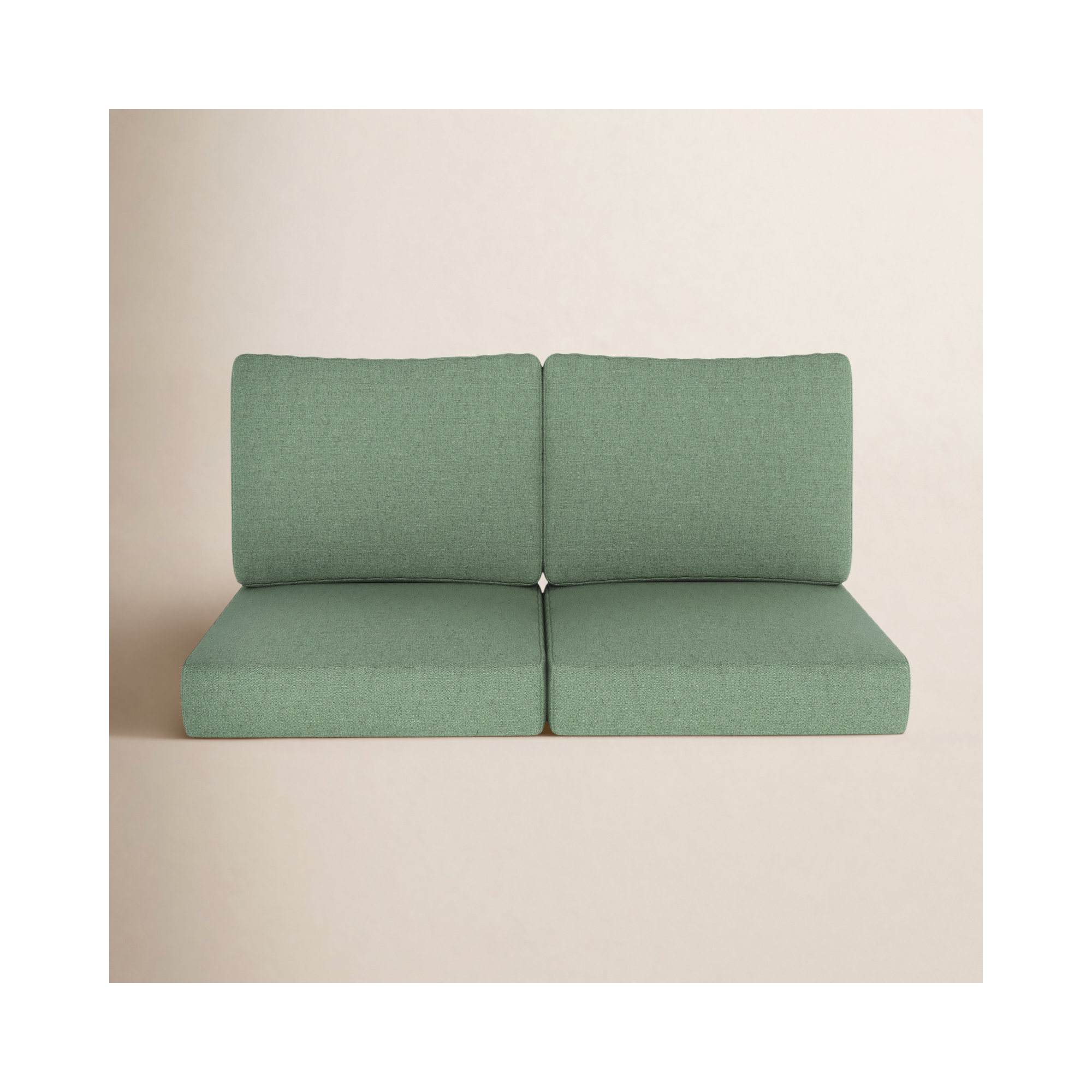 Sunbrella® Outdoor Loveseat Seat / Back Cushion, Sunbrella Bliss Aloe