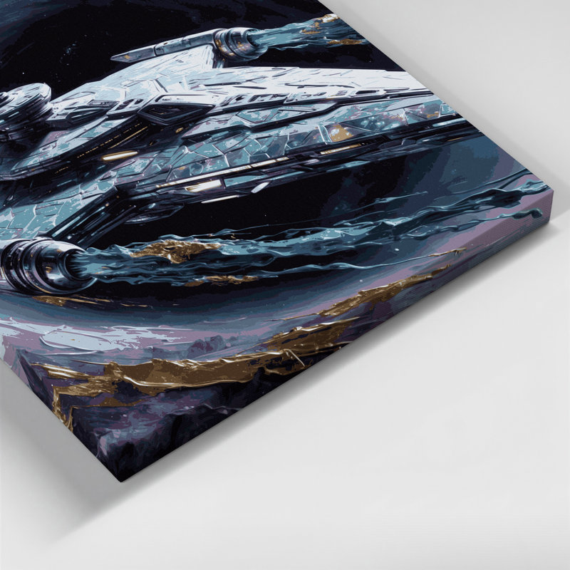 Art mural sur toile gris Sci Fi Interstellar, H 12 po x l 18 po