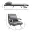 Chaise convertible 5 positions avec coussin et structure en acier, canapé-lit gris foncé By