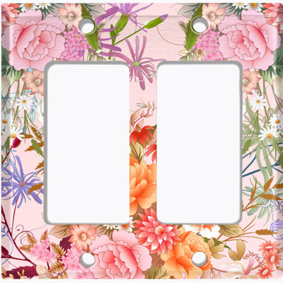 Patterned 2 - Gang Toggle Light Switch Standard Wall Plate