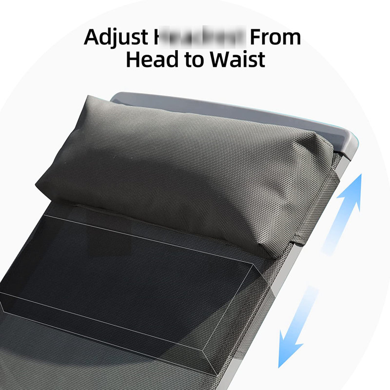 Outdoor Chaise Lounge , 3 Pieces Aluminum, Fabric, Adjustable Back 5 Positions, , Grey, For Pool, Lawn, Balcony Aluminum Patio Pieces, Upholstery, Back, Balcony, Poolside, Garden