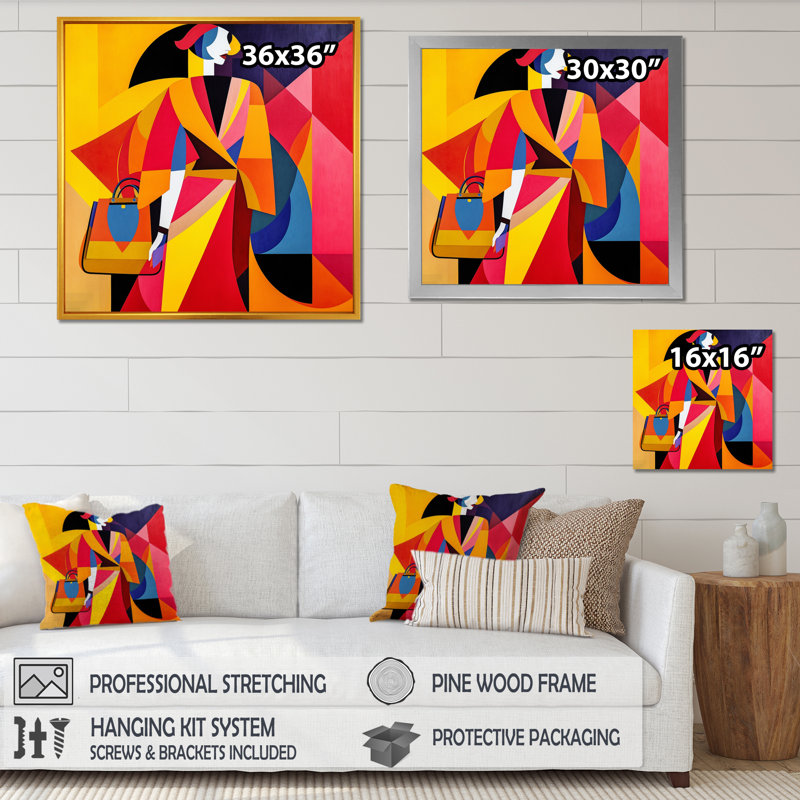 Portrait de femme I - reproduction sur toile tendue, H 36 po x l 36 po x P 1,5 po