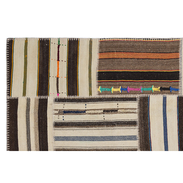 Bungalow Rose Wool Striped Rug - Wayfair Canada