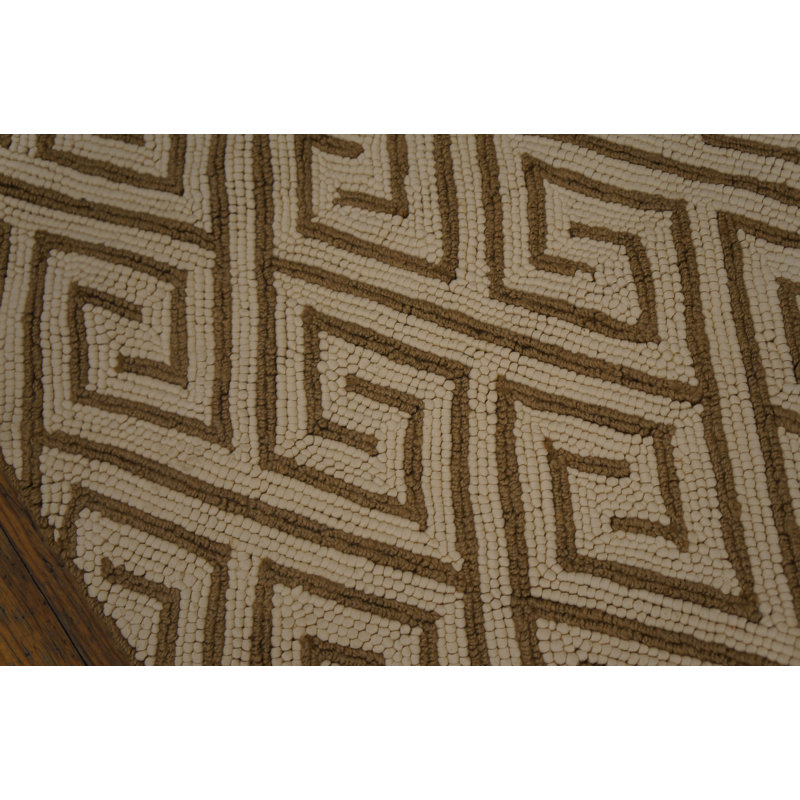Tapis crocheté American en brun / beige