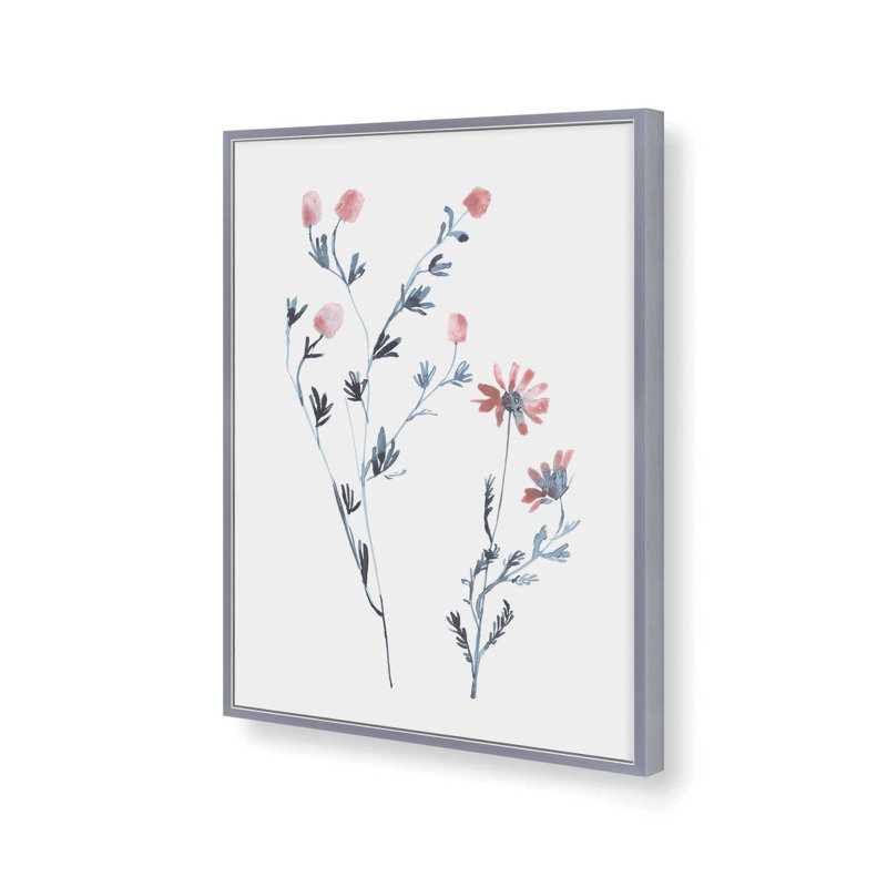Reproduction d'art «Dicat Botanical» par Dogwood, Argent, L 18 po x H 24 po, Impression encadrée