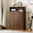 Free Standing Shoe Storage Cabinet  With 2 Flip Drawers For Entryway-616291613