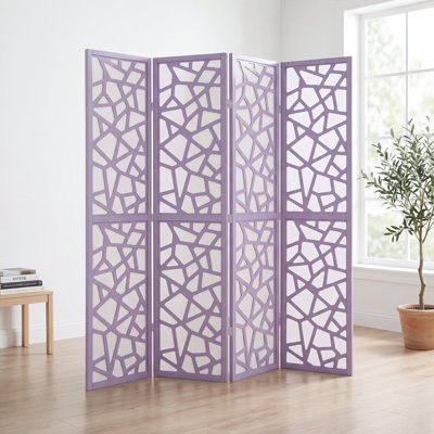 Roundhill Furniture Aurra 4-panel Wood Room Divider, Folding Portable Partition Screen