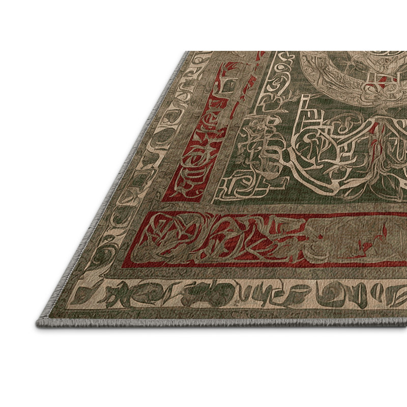 Tapis brun lavable à la machine, Rectangle 5 pi x 7 pi