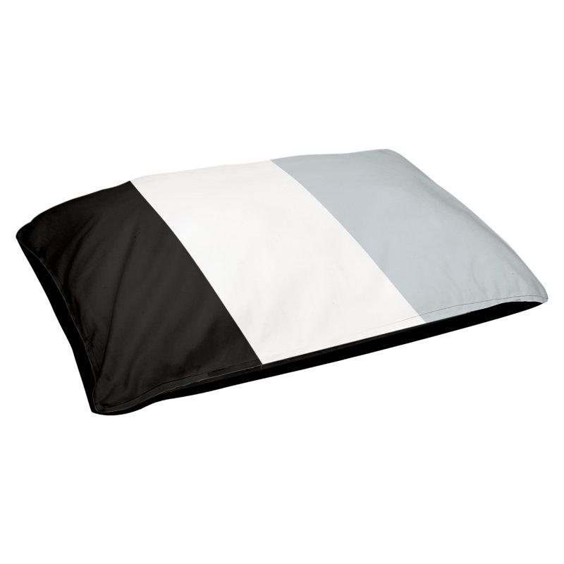 Coussin Detroit, Grand (l 40 po x P 30 po x H 14 po), Black/White/Silver