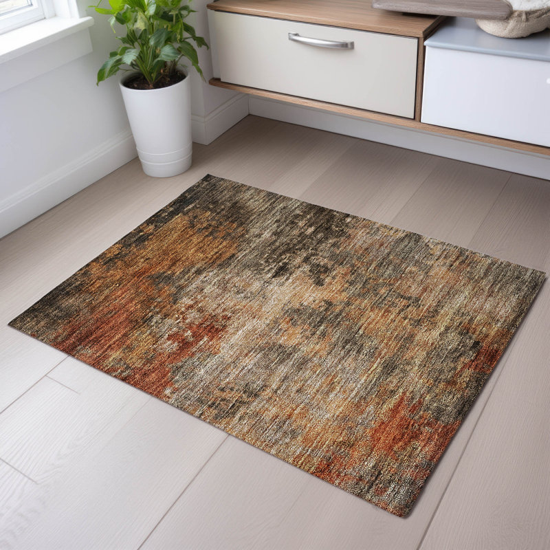 Premium Machine Washable Jessie AMF1216 Abstract Rug, Rectangle 1 pi 8 po x 2 pi 6 po