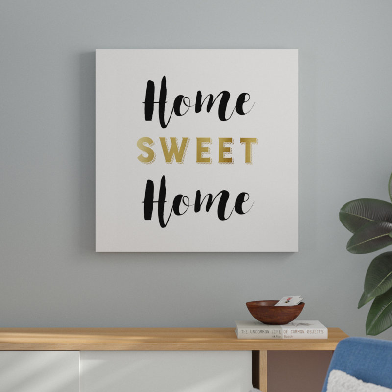 « home doux home », art textuel encadré, Toile tendue, H 16 po x l 16 po x P 2 po