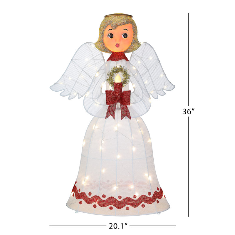 Ange en guirlande d'extérieur de 90 cm
