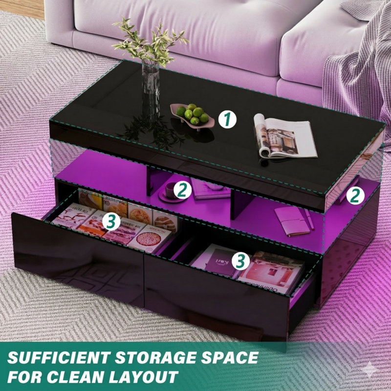 Solid Coffee Table with Storage