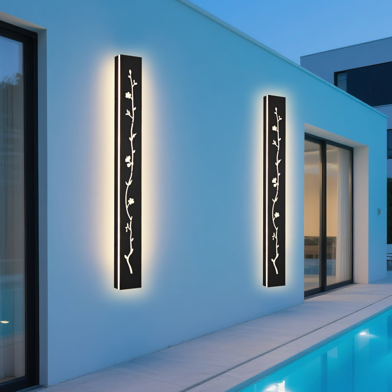 2 Pack 48In Long Outdoor Porch Lights 3000K Dimmable LED Exterior Wall Mount Lighting Linear Exterior Wall Sconce For Patio Garage Balcony, 5.1In Wide, Suitable For US Standard Junction Box