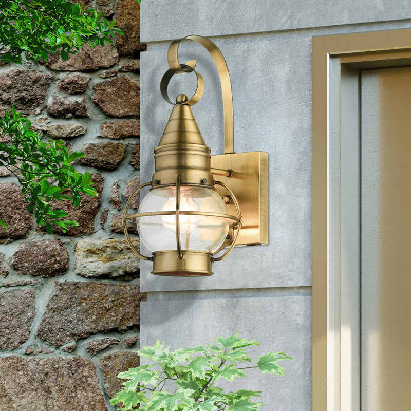 Aster Wall Light, Antique Brass, 13.75"H x 7"W x 7.75" D