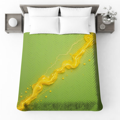 Couvre-lit matelassé jaune Paint Splash toutes tailles
