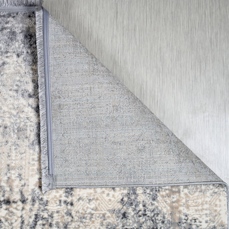Luxurious Hall Carpet, 31.5 x 59.1 inches | 60% Polypropylene, 40% Polyester, 1.9 lbs/sq ft | 0.3 in Pile Height, 320,000 Thread Points | Grey, Beige & Cream | Vacuum-Friendly, Elegant & Durable Design
