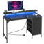 Bureau d'ordinateur 47 pouces avec lumières DEL intelligentes 4 prises de courant