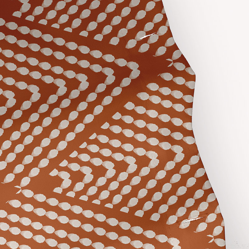 Jacquees Aspect Geometric Single Shower Curtain + Hooks, Orange