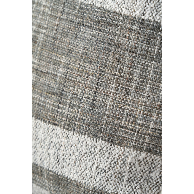 Steel Grey Indoor / Outdoor Striped Square Throw Cushion