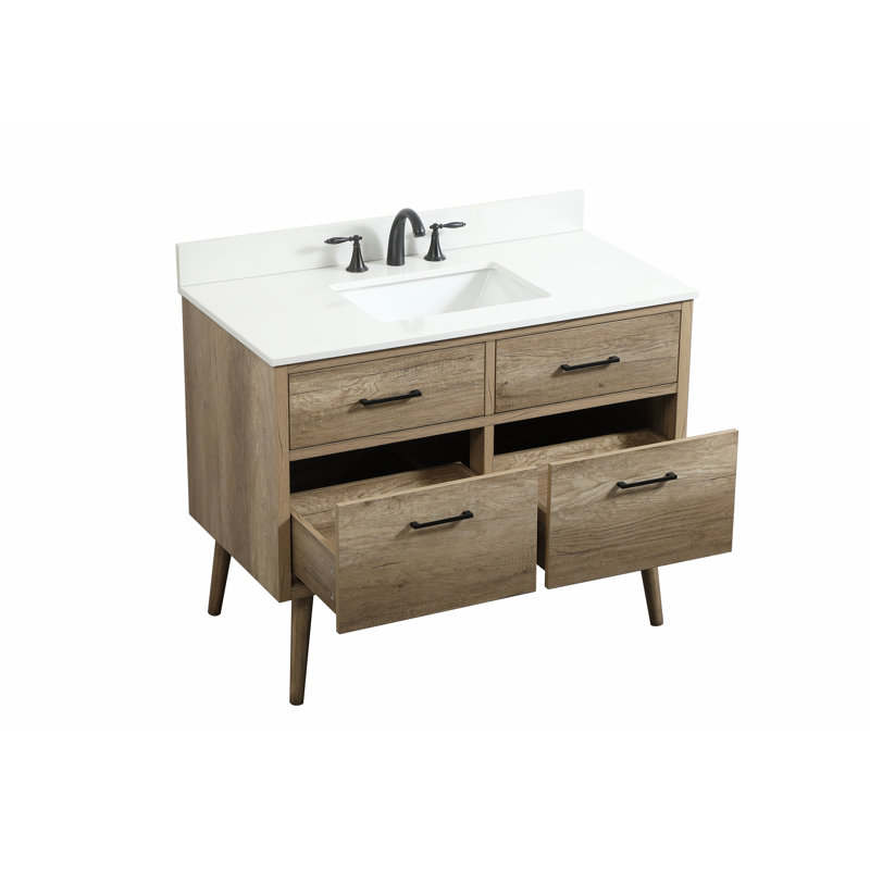 Ensemble de meuble-lavabo simple 42 po Steinfeldt, Chêne naturel