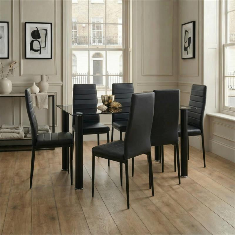 Gorge 6 - Person Dining Set, Black