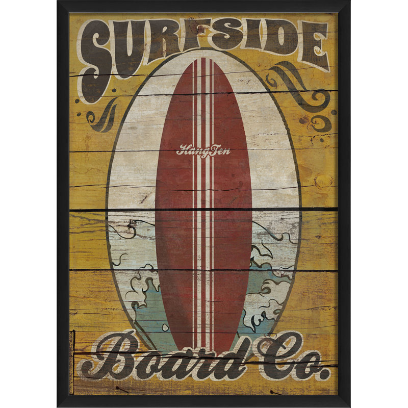 Publicité rétro encadrée à la carte surfside