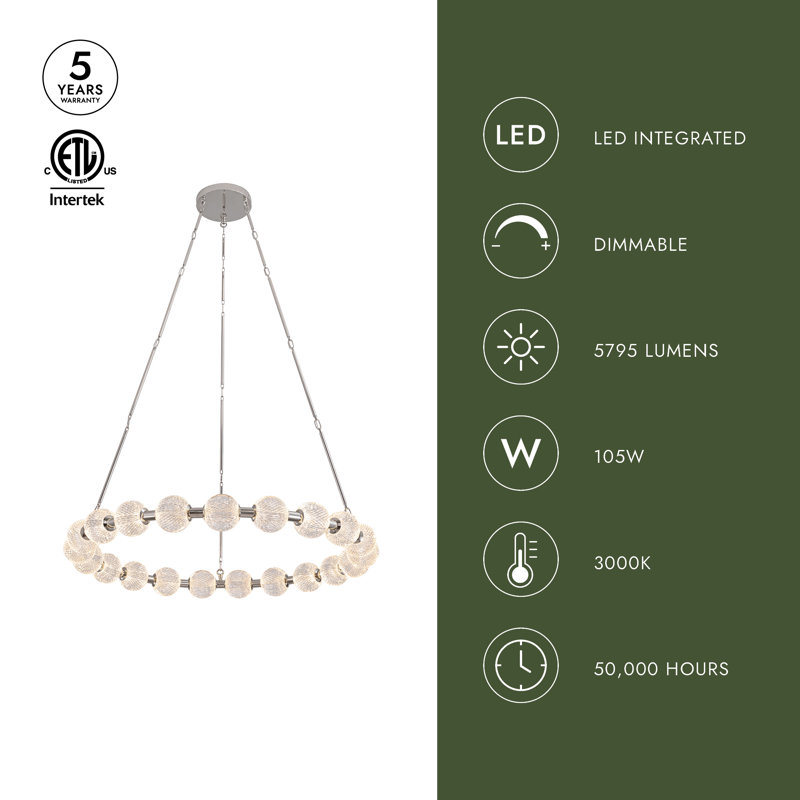 Marni Aluminum/Steel LED Chandelier, 21, Natural Brass