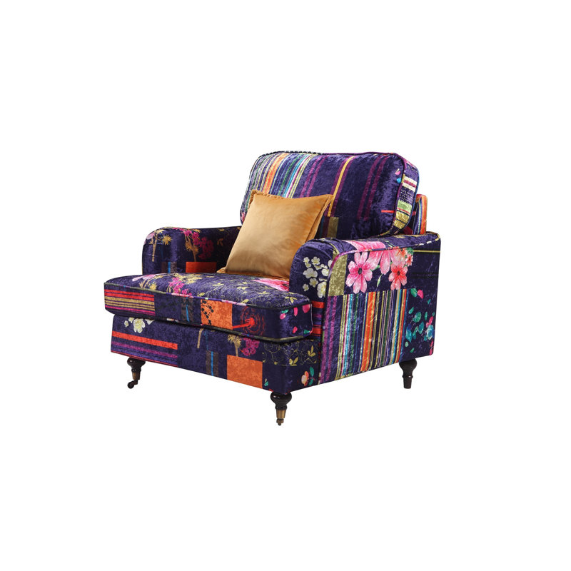 Derry Upholstered Armchair, Purple Midnight